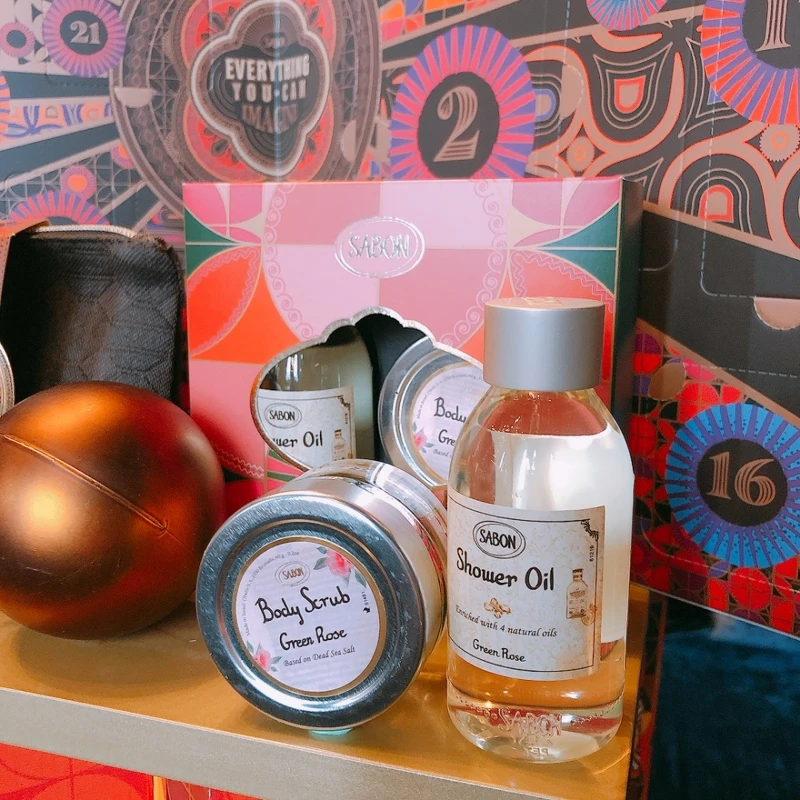 SABON 2021聖誕流金年華以色列綠玫瑰沐浴磨砂限定包裝禮盒,NT880 SABON 2021聖誕流金年華以色列綠玫瑰沐浴磨砂限定包裝禮盒,NT880