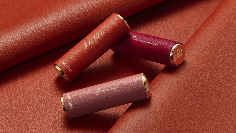 蘭蔻絕對完美唇膏2021炙熱愛戀皮革限定版情境圖。