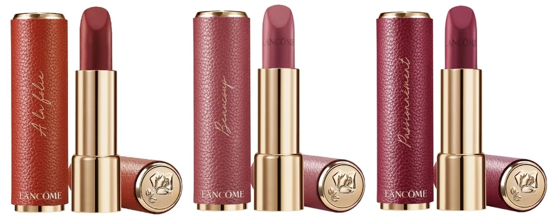 蘭蔻絕對完美唇膏2021炙熱愛戀皮革限定版(左起) #196、#278、#888，NT1,200。