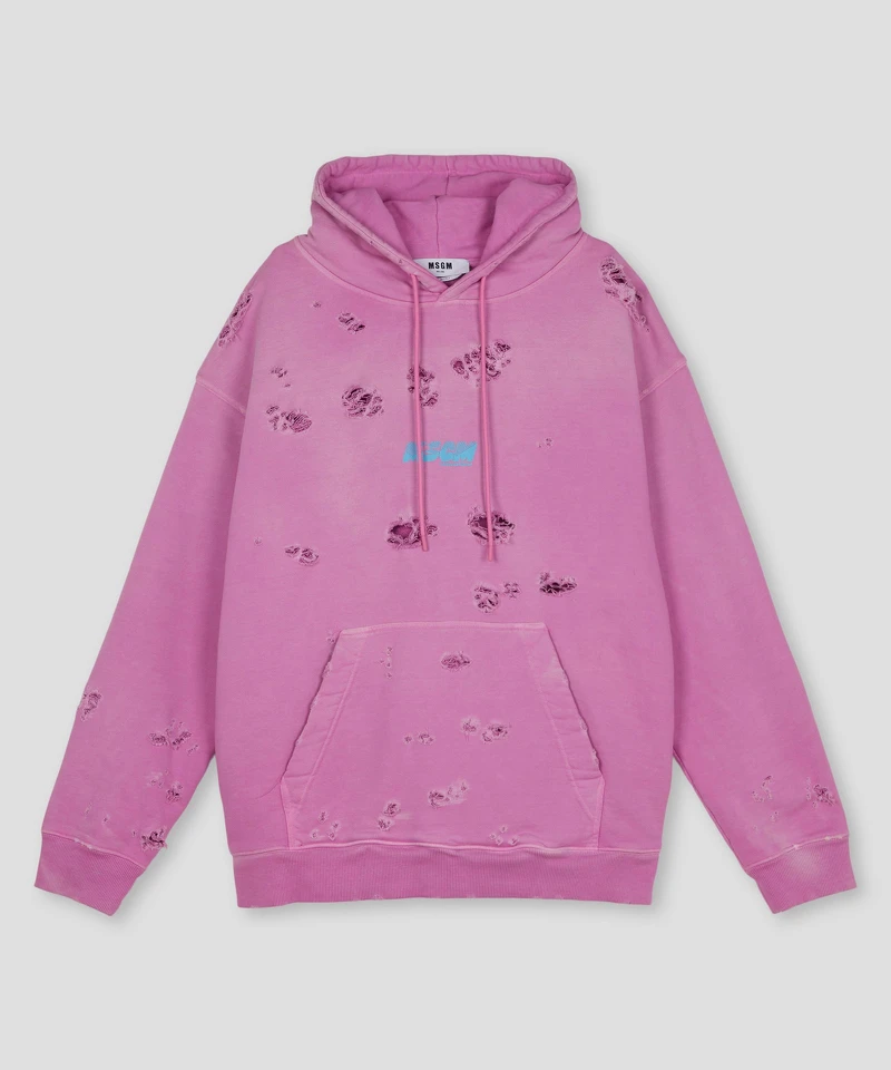 MSGM 粉色撕裂帽T,NT16,800。 MSGM 粉色撕裂帽T,NT16,800。