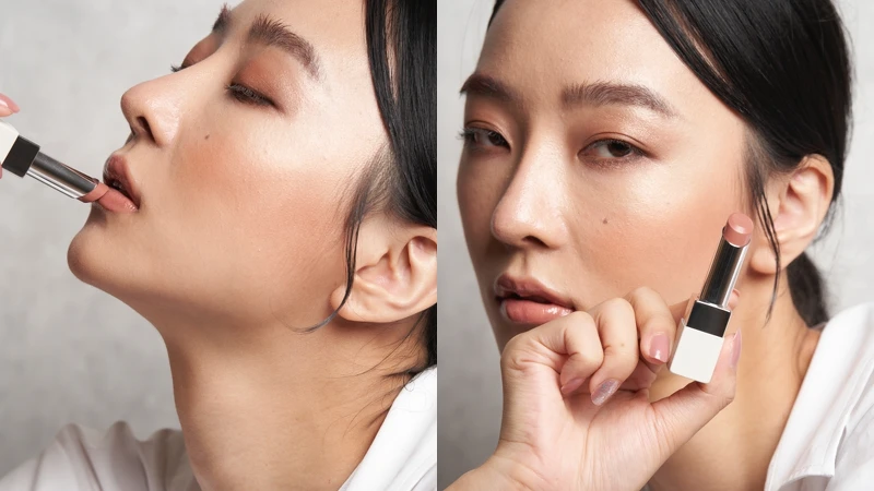 RMK經典輕潤口紅(潤采)#EX-07實擦。