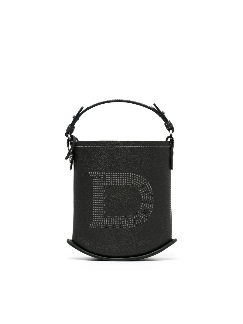 DELVAUX_AW21 英倫綠 Pin Mini Bucket Handbag,NT79,900。 DELVAUX_AW21 英倫綠 Pin Mini Bucket Handbag,NT79,900。