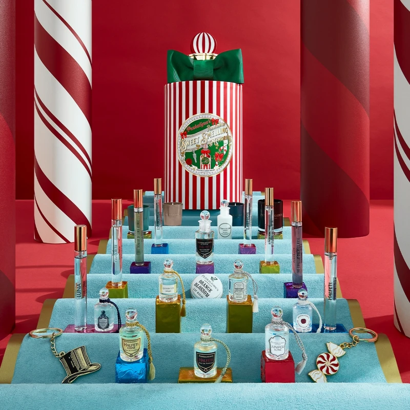 Penhaligon’s潘海利根2021聖誕倒數香氛驚喜禮盒情境與內容物。