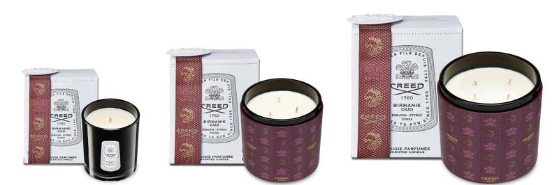 CREED 2021聖誕蠟燭外型突顯精品風範,650g和1680g瓶身更包裹著優雅勃根地酒紅色印花皮革套。220g,NT5,600、650g,NT20,800、1680g,NT30,800。 CREED 2021聖誕蠟燭外型突顯精品風範,650g和1680g瓶身更包裹著優雅勃根地酒紅色印花皮革套。220g,NT5,600、650g,NT20,800、1680g,NT30,800。