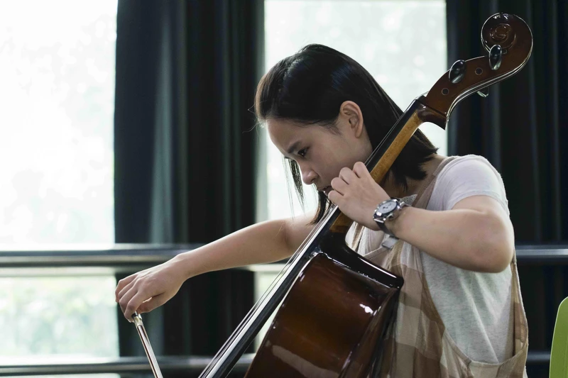 ▲盧以恩演出視障大提琴手相當逼真。(圖 / 公視提供) ▲盧以恩演出視障大提琴手相當逼真。(圖 / 公視提供)