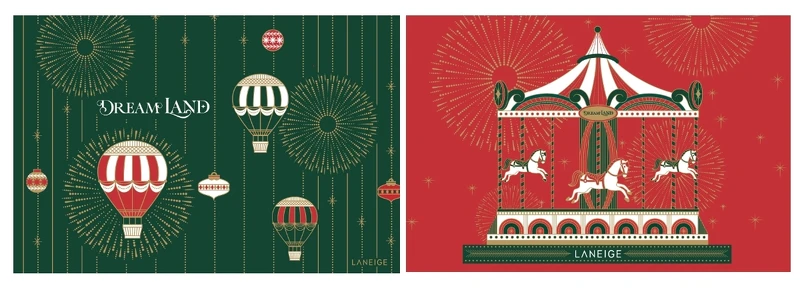 LANEIGE蘭芝Dream Land聖誕卡共有紅、綠兩款。