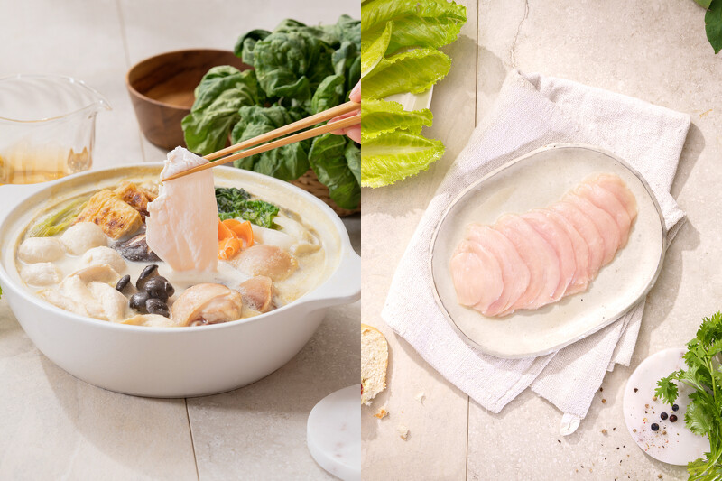 新品0.4 公分極薄的雞胸肉片是火鍋良伴。