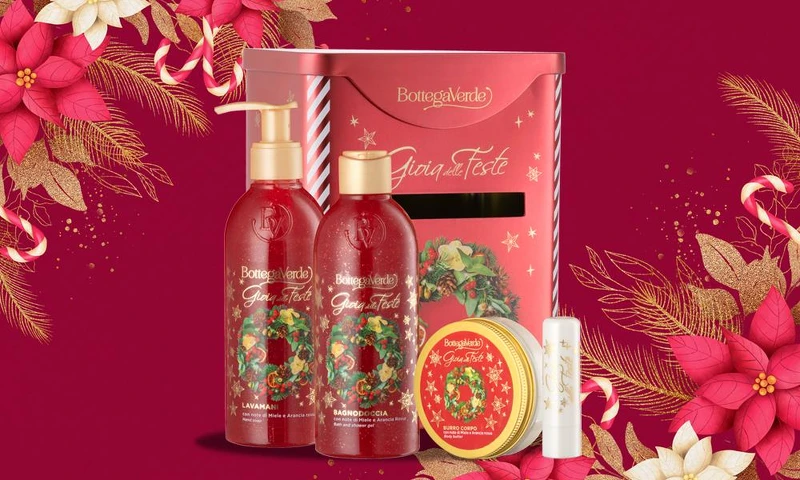 Bottega Verde意柏嘉溫馨奢華聖誕養護組(溫馨甜蜜沐浴乳+溫馨甜蜜身體霜+溫馨甜蜜洗手乳+溫馨甜蜜護唇膏)，NT999
