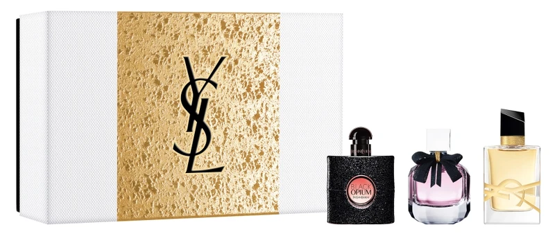 YSL流金聖誕迷你經典香水禮盒(黑鴉片淡香精迷你版、慾望巴黎淡香精迷你版、自由不羈淡香精迷你版),NT1,600 YSL流金聖誕迷你經典香水禮盒(黑鴉片淡香精迷你版、慾望巴黎淡香精迷你版、自由不羈淡香精迷你版),NT1,600