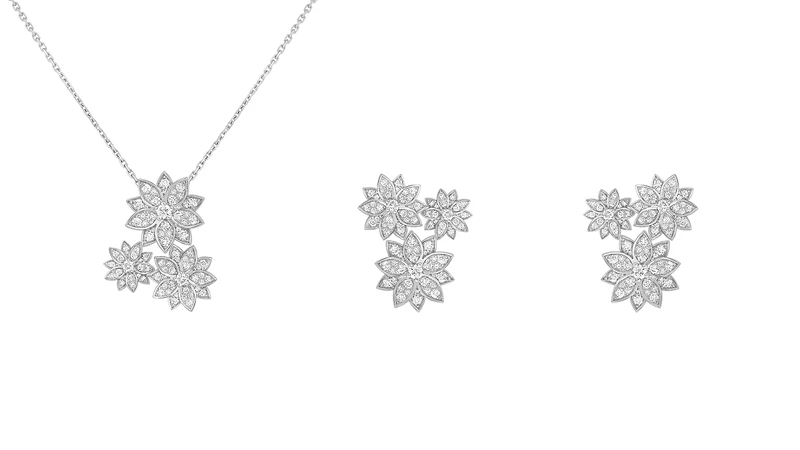 Lotus系列新作三花吊墜(白K金、鑽石)、Lotus系列新作三花耳環(白K金、鑽石) Lotus系列新作三花吊墜(白K金、鑽石)、Lotus系列新作三花耳環(白K金、鑽石)
