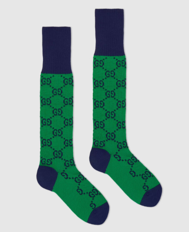 綠色印花長襪,Gucci,價格店洽。 綠色印花長襪,Gucci,價格店洽。