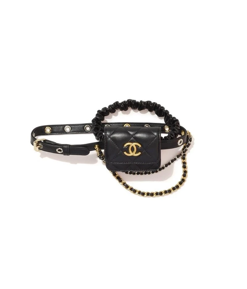 黑色皮革皮穿鍊AirPods Pro耳機包腿套,NT75,800 黑色皮革皮穿鍊AirPods Pro耳機包腿套,NT75,800