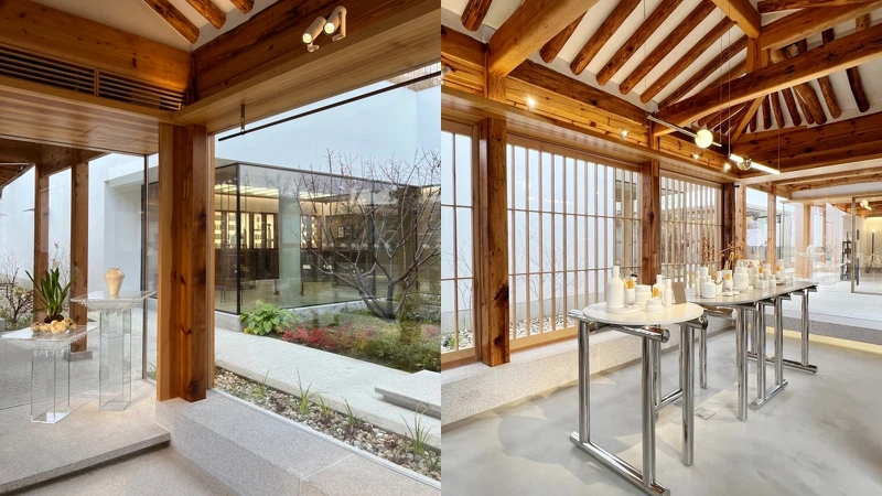 雪花秀韓國北村旗艦店的韓屋區。 雪花秀韓國北村旗艦店的韓屋區。