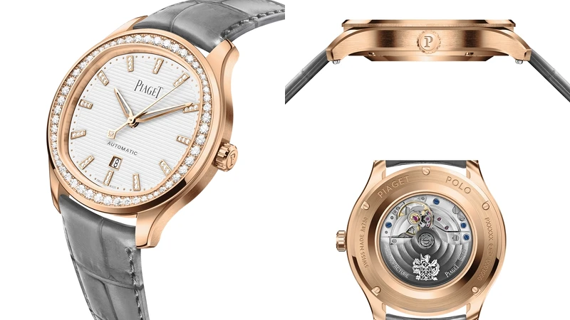 PIAGET Polo系列月白色日期顯示18K玫瑰金鑽石腕錶,建議售價NT$1,130,000 PIAGET Polo系列月白色日期顯示18K玫瑰金鑽石腕錶,建議售價NT$1,130,000