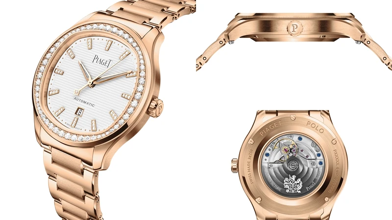 PIAGET Polo系列月白色日期顯示18K玫瑰金鑽石腕錶,建議售價NT$1,550,000 PIAGET Polo系列月白色日期顯示18K玫瑰金鑽石腕錶,建議售價NT$1,550,000