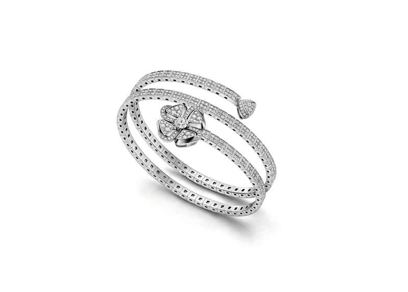 BVLGARI Fiorever系列雙圈鑽石手環 約TWD 1,174,000元 (size S) 