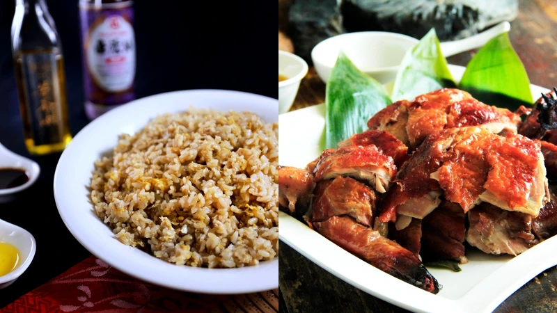 苦茶油蛋炒飯、果木紅玉烤雞