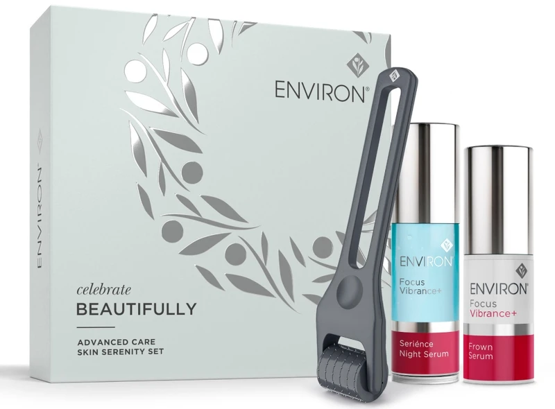 Environ艾維容緊緻拉提滾輪組(逆時緊緻前導精華20ml、逆時亮顏夜間精華30ml、居家沙龍美膚滾輪)，NT9,885