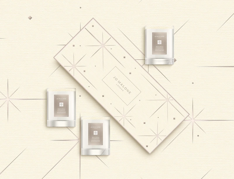 Jo Malone London 2021星光聖誕系列白苔與雪花蓮旅行香氛工藝蠟燭禮盒60g*3，NT4,050