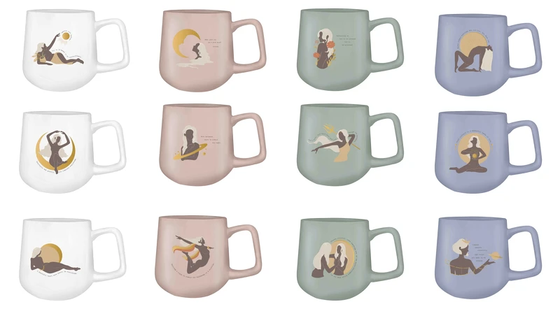 12星座馬克杯有各自的女神姿態形象 12星座馬克杯有各自的女神姿態形象
