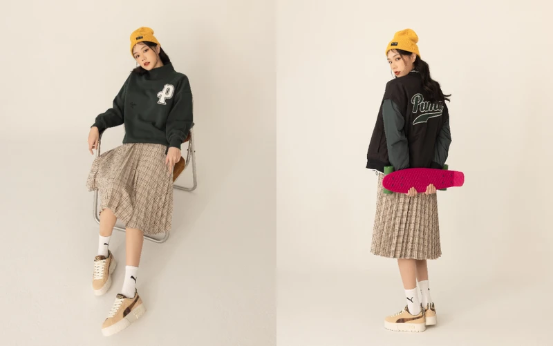 ARCHIVE毛帽,NT$680、流行系列Puma T高領衫,NT$2,080、流行系列Puma T棒球外套,NT$3,280、Mayze Wns Flannel鞋款,NT$3,280。 ARCHIVE毛帽,NT$680、流行系列Puma T高領衫,NT$2,080、流行系列Puma T棒球外套,NT$3,280、Mayze Wns Flannel鞋款,NT$3,280。