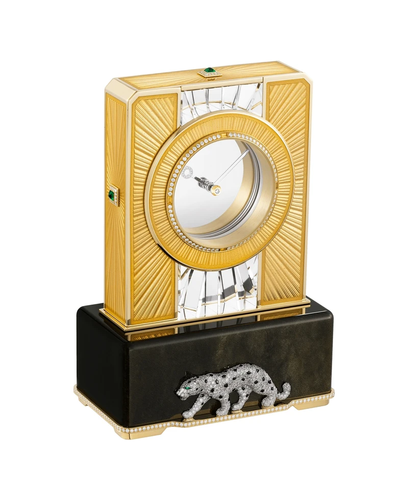 卡地亞黃金色美洲豹迷你神祕鐘