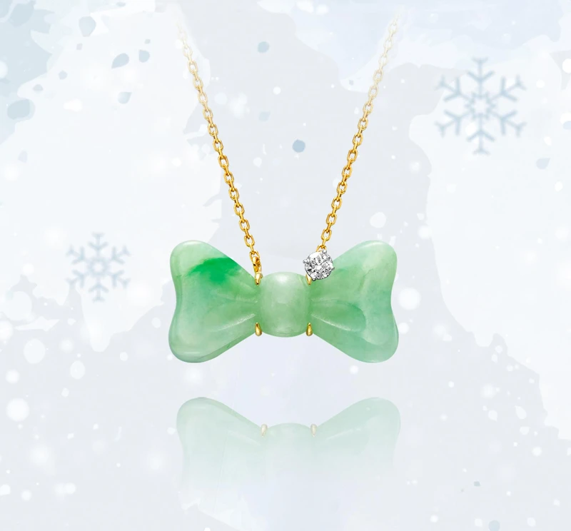 玉蝴蝶結套鍊新品 售價台幣49,250元起 玉蝴蝶結套鍊新品 售價台幣49,250元起