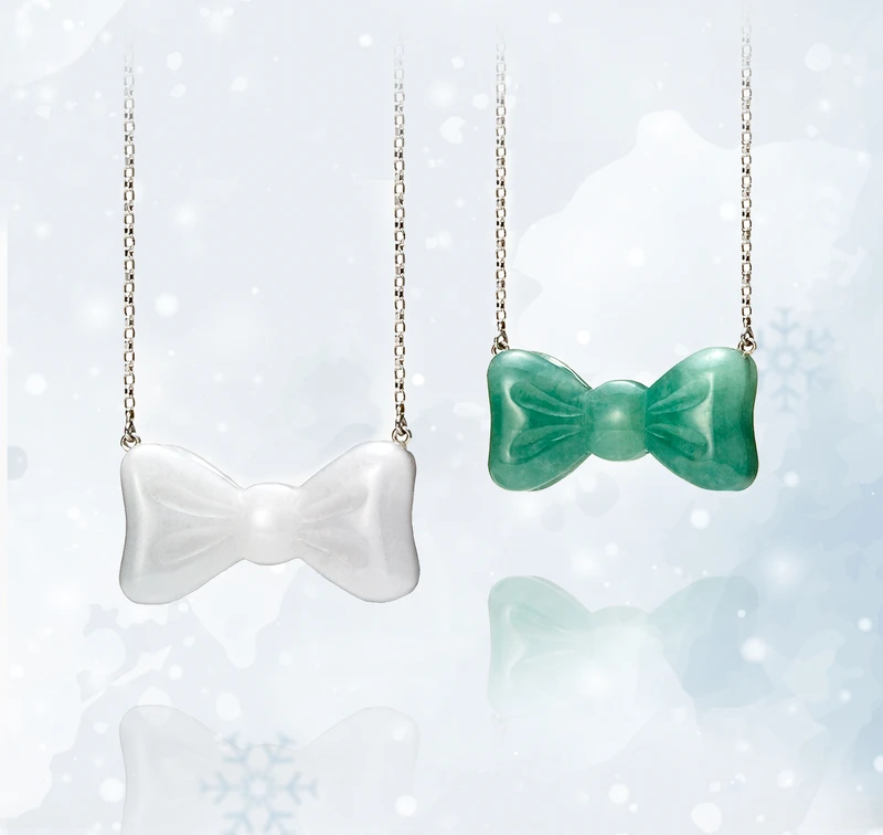 玉蝴蝶結套鍊 售價台幣45,000元起 玉蝴蝶結套鍊 售價台幣45,000元起