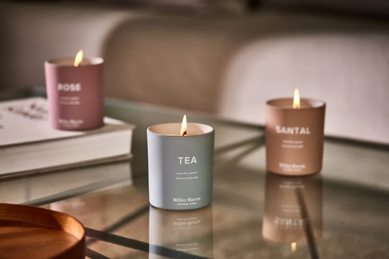 Miller Harris玫瑰晨語ROSE、午後伯爵TEA、美好年代MANDARIN香氛蠟燭。