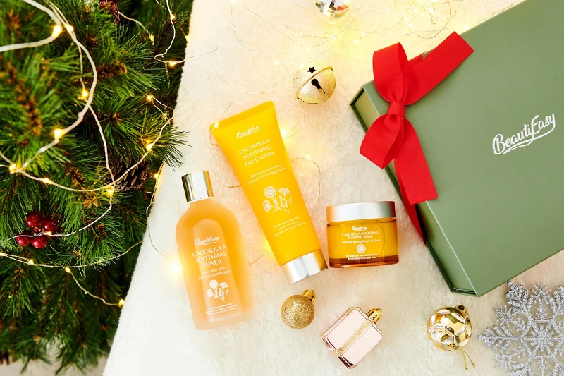 掃累拋光組：金盞花舒緩洗面霜+金盞花舒緩活膚露+金盞花舒緩晚安凍膜，NT. 1,180 