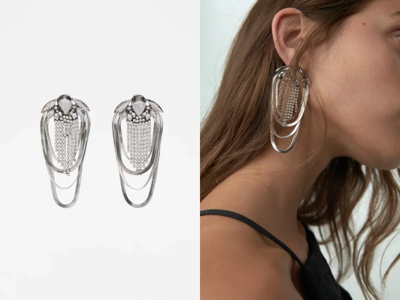 Zara閃亮復古風耳環,售價NT$650 Zara閃亮復古風耳環,售價NT$650