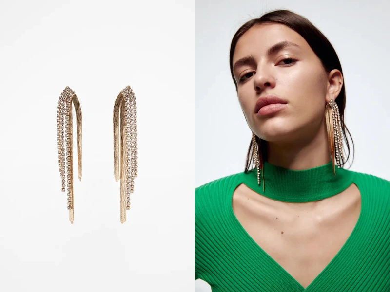 Zara水鑽耳墜,售價NT$650 Zara水鑽耳墜,售價NT$650