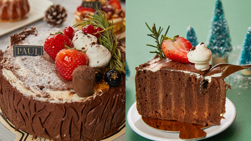 PAUL巧克魔法樹幹蛋糕 整份$980;單片$130 PAUL巧克魔法樹幹蛋糕 整份$980;單片$130