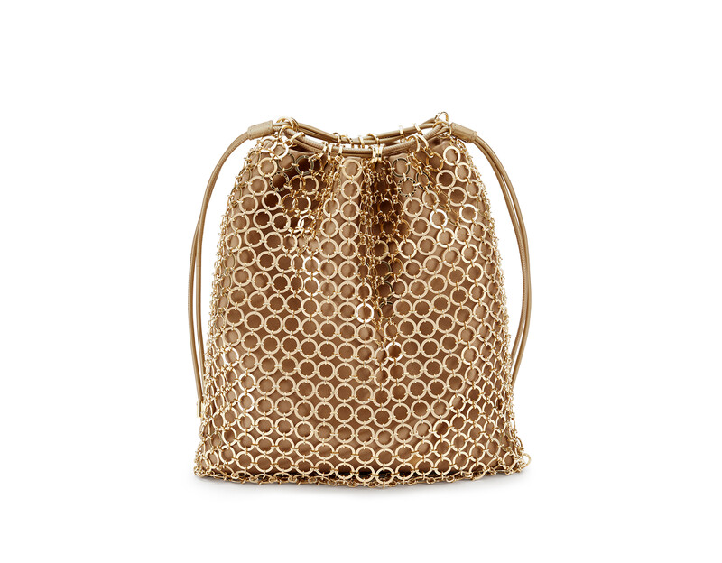 淡金色金屬網格晚宴包，NT136,200