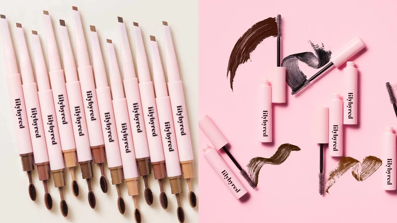 韓國彩妝Lilybyred,左為全天持久雙頭眉筆、右為持久捲翹睫毛膏。 韓國彩妝Lilybyred,左為全天持久雙頭眉筆、右為持久捲翹睫毛膏。