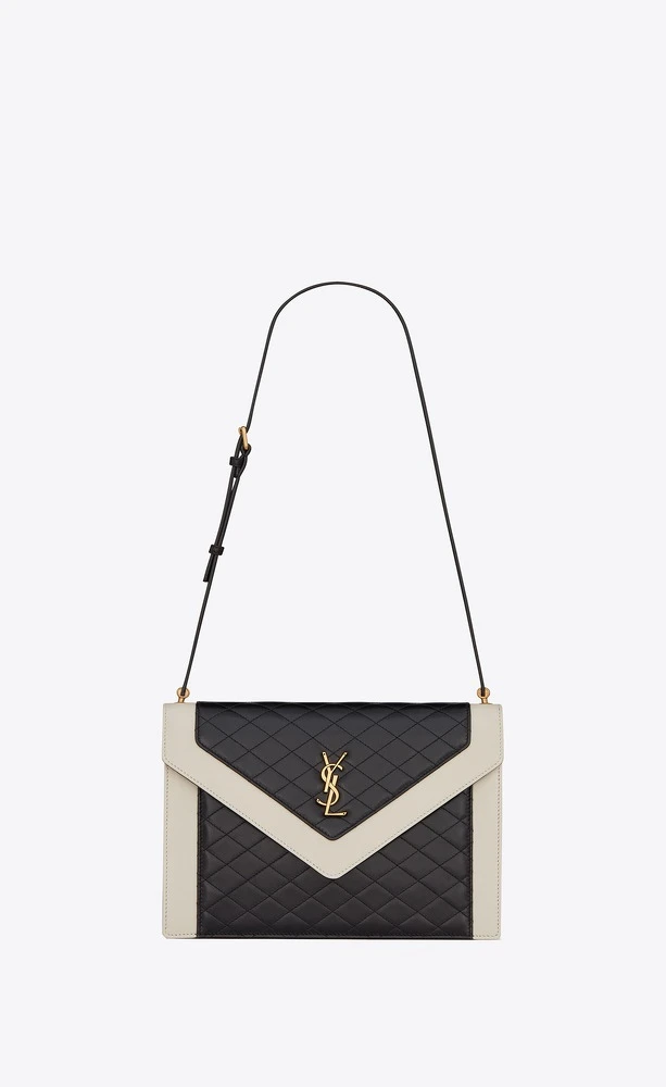 GABY黑白小羊皮菱格紋肩背包，NT77,900