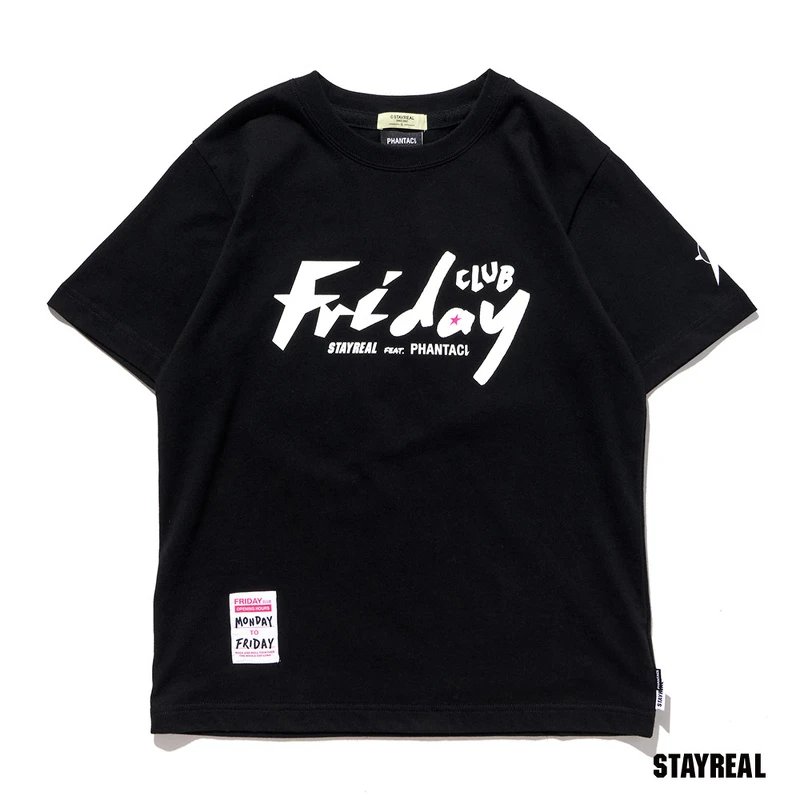 Stay Real X PHANTACi周五俱樂部聯名T(黑/白),NT1,400 Stay Real X PHANTACi周五俱樂部聯名T(黑/白),NT1,400