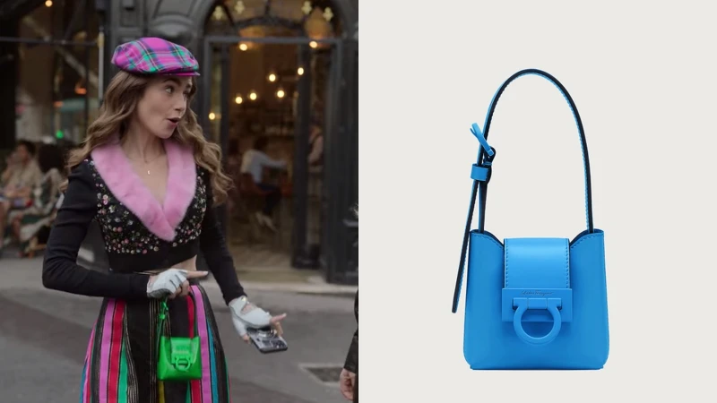 TRIFOLIO藍色牛皮迷你手提包,NT26,900 TRIFOLIO藍色牛皮迷你手提包,NT26,900