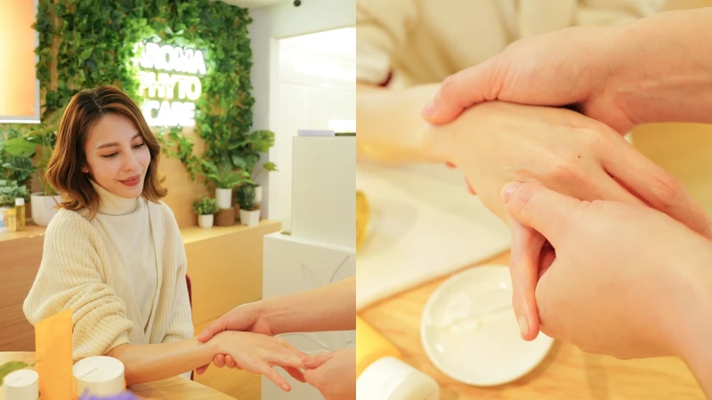 克蘭詩2022年植萃芳療精油小教室的修護保濕暖手課程。 克蘭詩2022年植萃芳療精油小教室的修護保濕暖手課程。