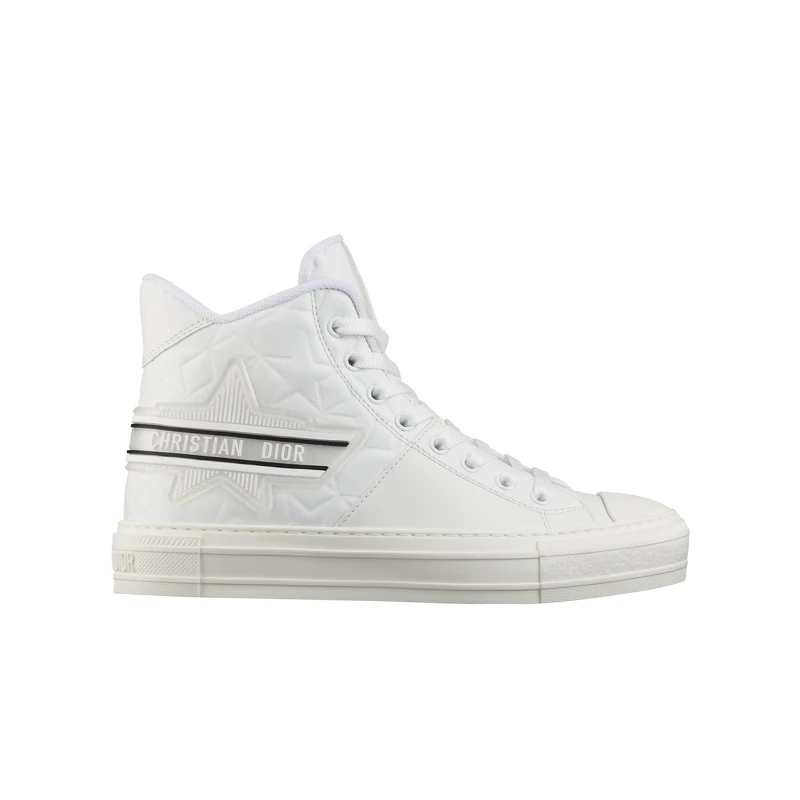 Walk’n’Dior 白色幸運星絎縫小牛皮高筒休閒鞋，NT$36,000