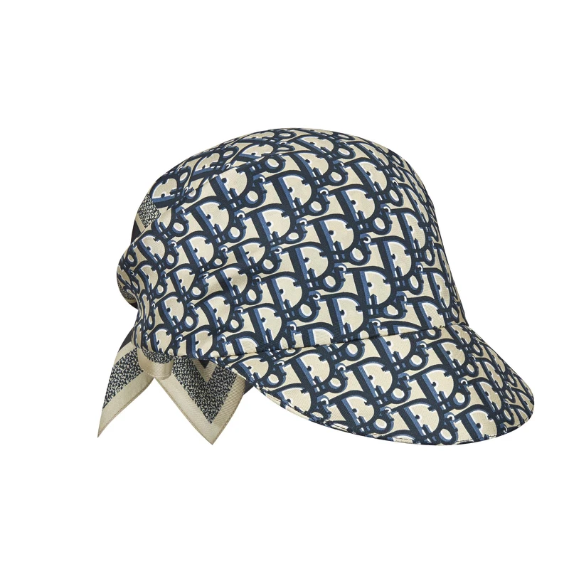 Dior Oblique 斜紋藍色絲巾帽，NT$20,000