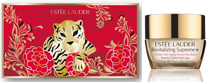 雅詩蘭黛虎年新春紅包袋、年輕肌密無敵眼霜。 雅詩蘭黛虎年新春紅包袋、年輕肌密無敵眼霜。