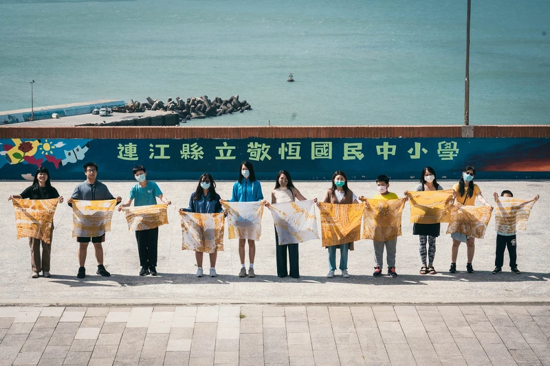 由四鄉五島學童共創的作品《風塔》。 由四鄉五島學童共創的作品《風塔》。