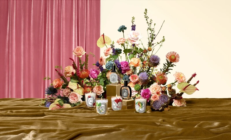 diptyque 2022情人節限量系列情境圖。