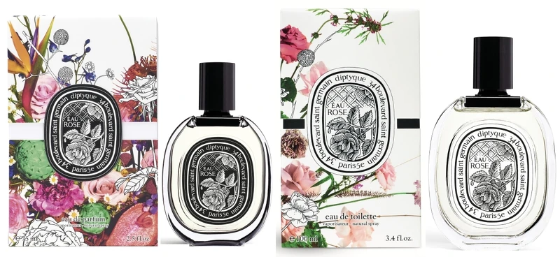 diptyque玫瑰之水淡香精2022限量包裝75ml，NT5,000、diptyque玫瑰之水淡香水2022限量包裝100ml，NT4,250