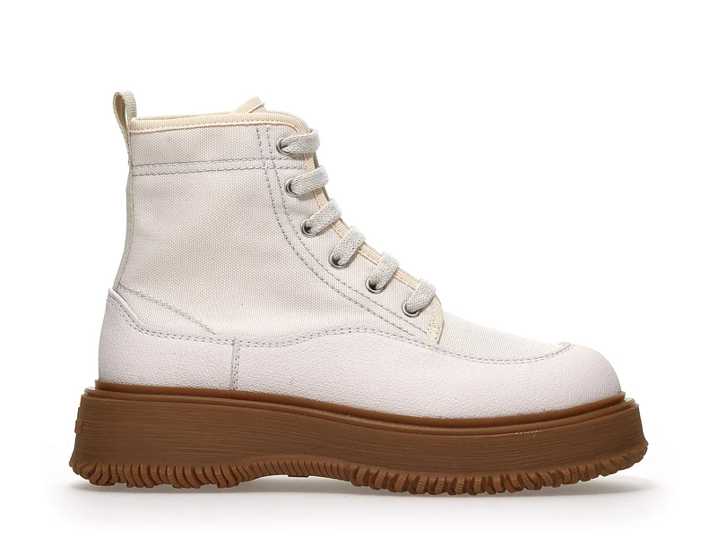 Hogan 3R白色環保帆布女士中筒休閒鞋，NT22,300。