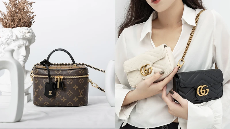 LV Vanity 拼色款、Gucci Marmont 16.5 cm
