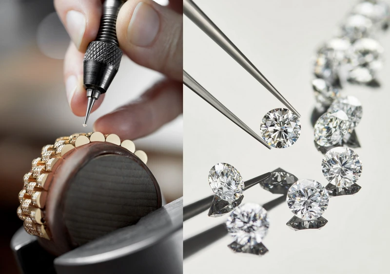 首先是鑒定寶石的品質,之後嚴格遵循勞力士享有盛名的寶石鑲嵌技術的基本準則:精確排列的寶石、堅固鑲嵌、方向及位置, 以及珠粒修飾 ©RolexCédric Widmer 首先是鑒定寶石的品質,之後嚴格遵循勞力士享有盛名的寶石鑲嵌技術的基本準則:精確排列的寶石、堅固鑲嵌、方向及位置, 以及珠粒修飾 ©RolexCédric Widmer