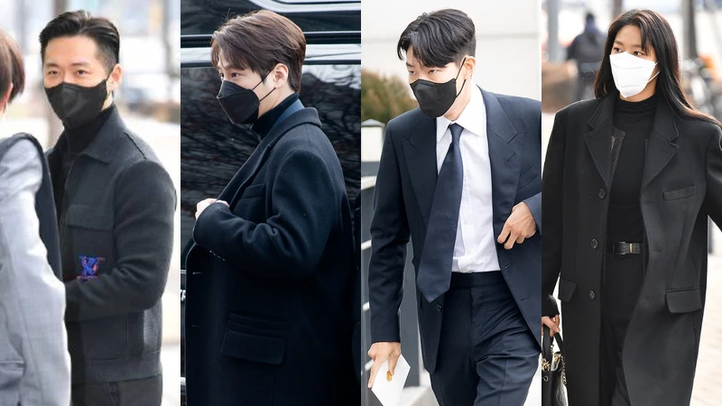 南宮珉、金汎、柳俊烈、雪炫現身婚禮/圖源:Dispatch 南宮珉、金汎、柳俊烈、雪炫現身婚禮/圖源:Dispatch