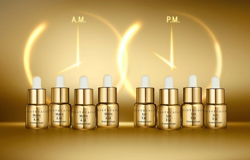 香緹卡極緻純金賦活日夜安瓶形象圖。 香緹卡極緻純金賦活日夜安瓶形象圖。